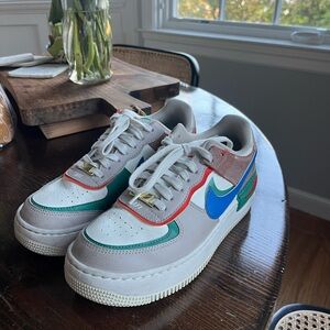 Green blue and Orange Nika Air Forces